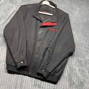 VTG Snap-On Bomber Jacket Men XL Black Red Full Zip Workwear Style 0368 Mechanic